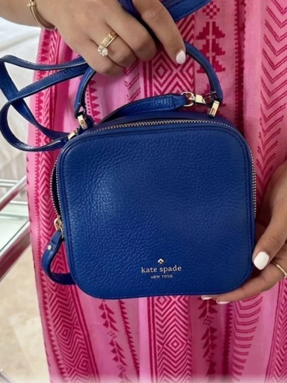 Kate Spade New York Cecil Court Bobi Crossbody Mini Handbag in Electric Blue